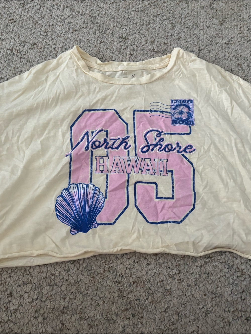 North Shore Hawaii Graphic Short Sleeve Tee - Cream/Pink